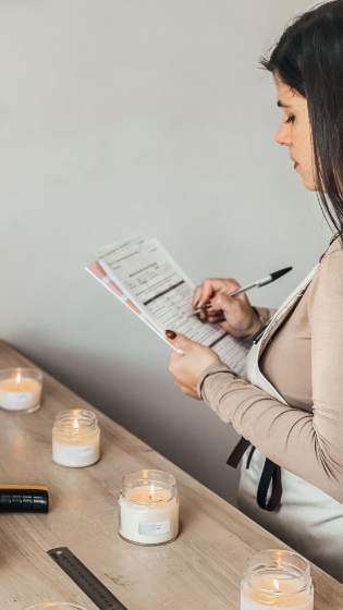 Teste de aroma e estética