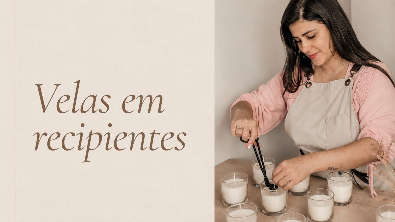 Velas em recipientes
